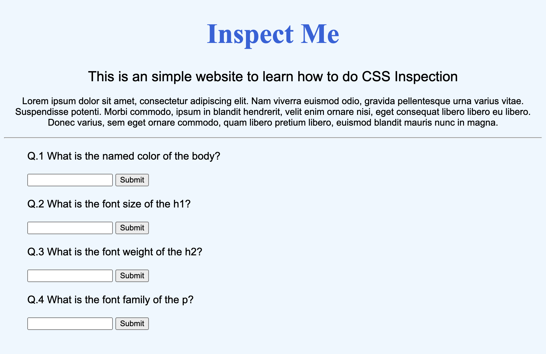 CSS Inspection Screenshot